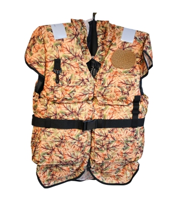 Kamizelka asekuracyjna na ryby z kapturem Forest Camo w pustynnych barwach