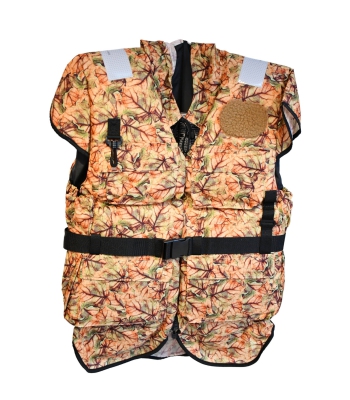 Kamizelka asekuracyjna na ryby z kapturem Forest Camo w pustynnych barwach