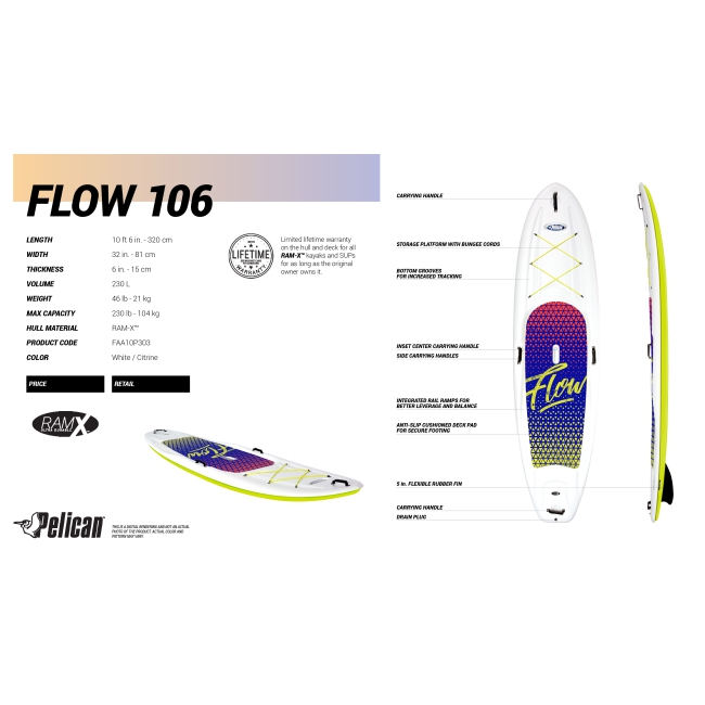 DESKA SUP FLOW 10`6 Pelican (sztywna)