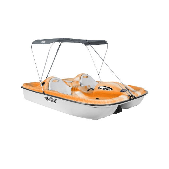 Rower wodny Monaco DLX Angler marki Pelican pomarańczowo-biały