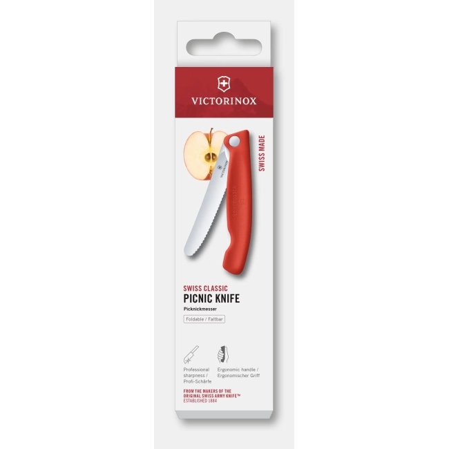 Nóż piknikowy Swiss Classic czerwony od Victorinox do krojenia warzyw i owoców